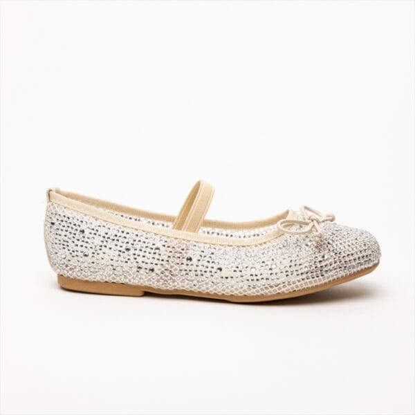 Miss Belgini Mesh Girls Ballerinas with Rhinestones