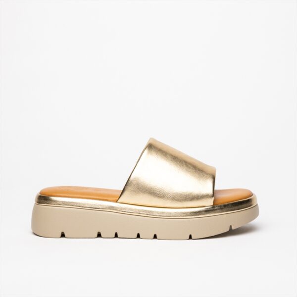 Athenais rubber low wedge flatform sliders with matching coloured midsole