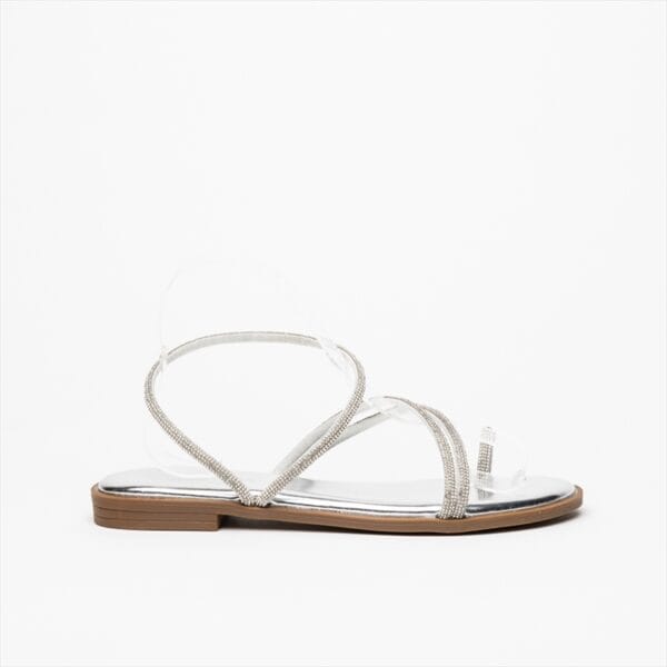 Athenais asymmetrical strappy flat slider sandals