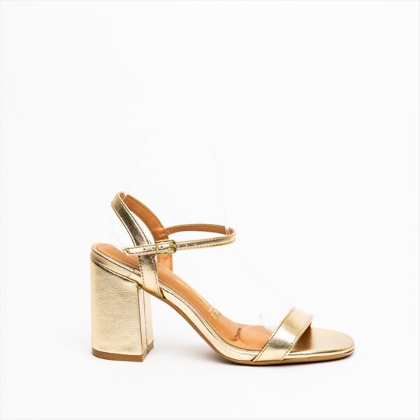 Vizzano Metallic Ankle Strap Block High Heel Sandals